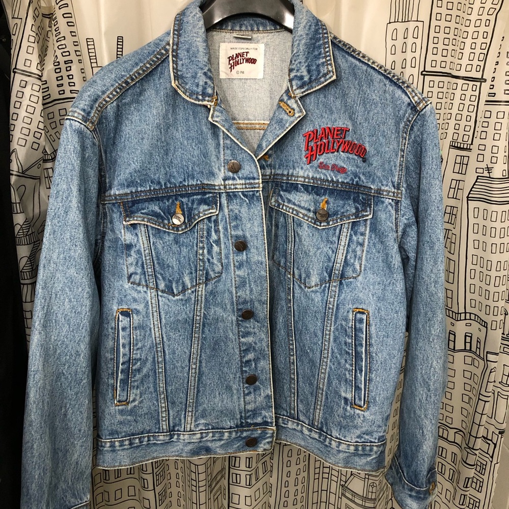 Vintage limited edition Planet Hollywood San Diego Embroidered Denim Jacket